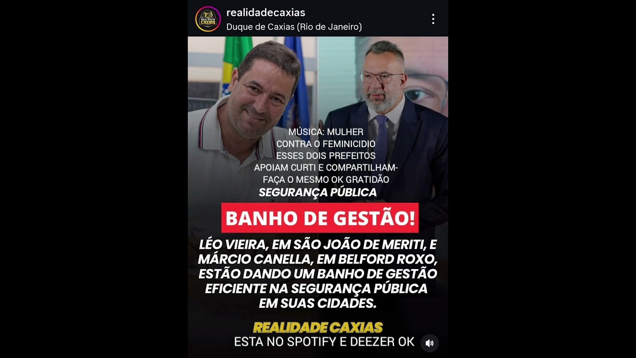 O PREFEITO LÉO VIEIRA O PREFEITO CANELLA  INDICA CURTI E COMPARTILHA MÚSICA MULHER CONT FEMINICIDIO 
