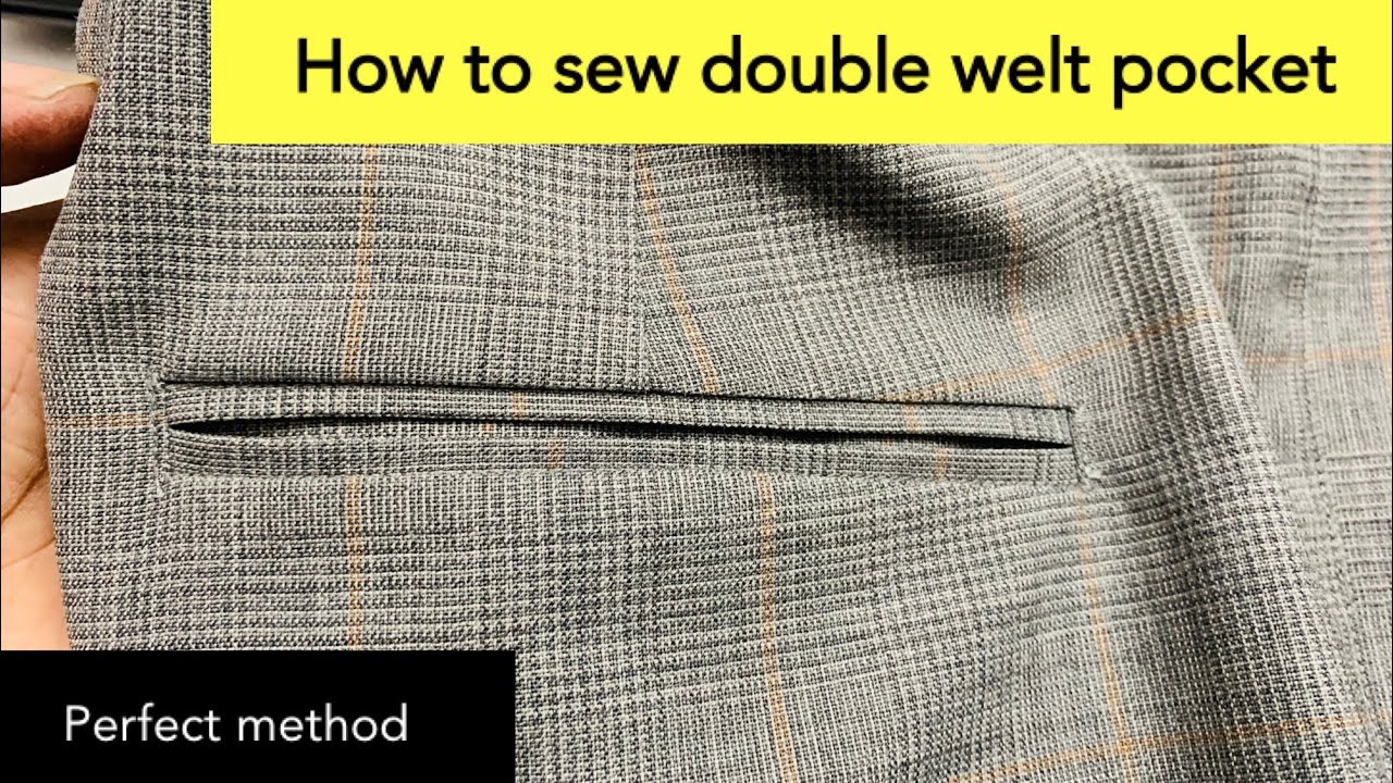 Easy tutorial Sewing double welt pocket | Bon pocket | Pant Back pocket