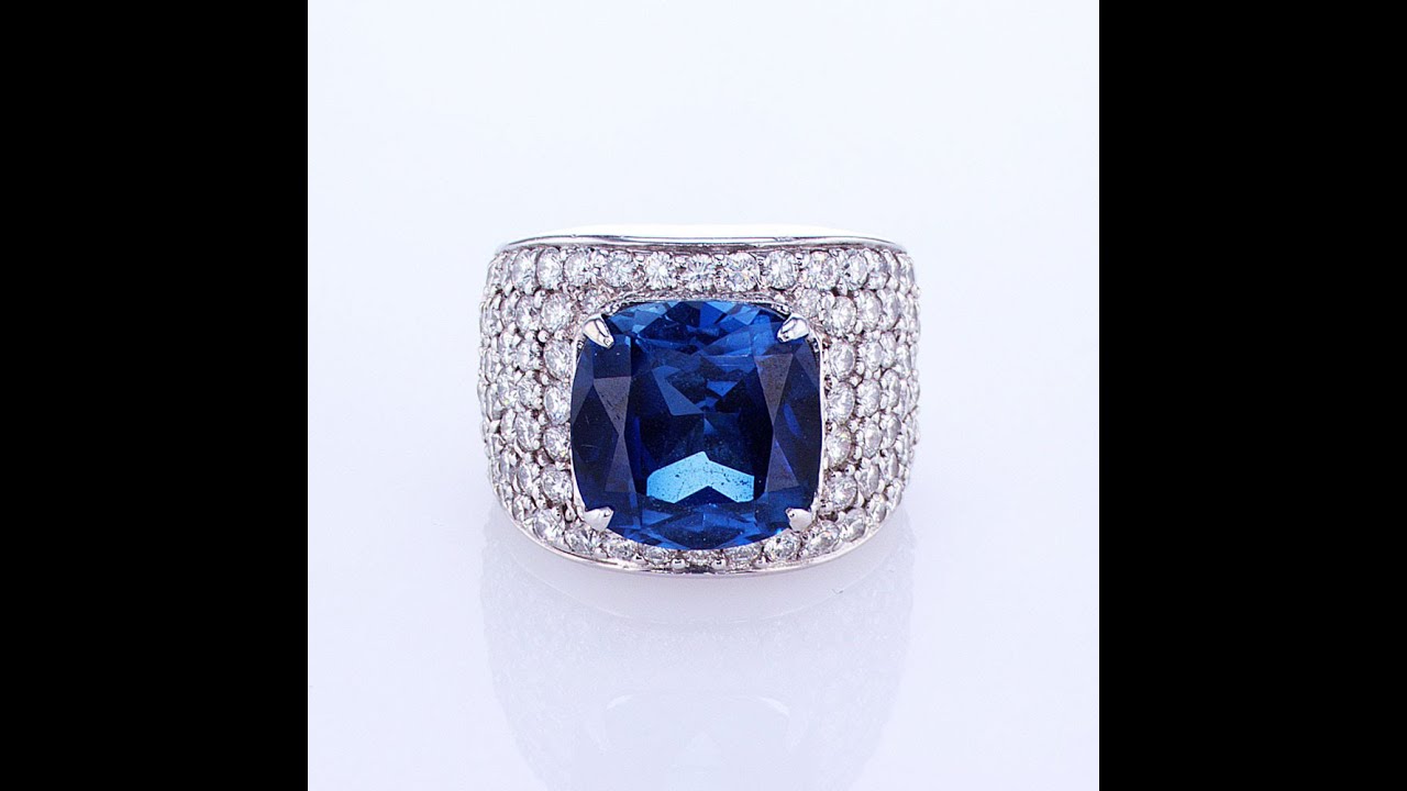 Custom Made Pave Band With Cushion Shape Center Colored CZ