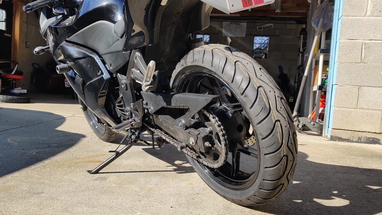 Модернизация шин Ninja 250R. Простой инструмент. Установка без повреждений (150/60/17).