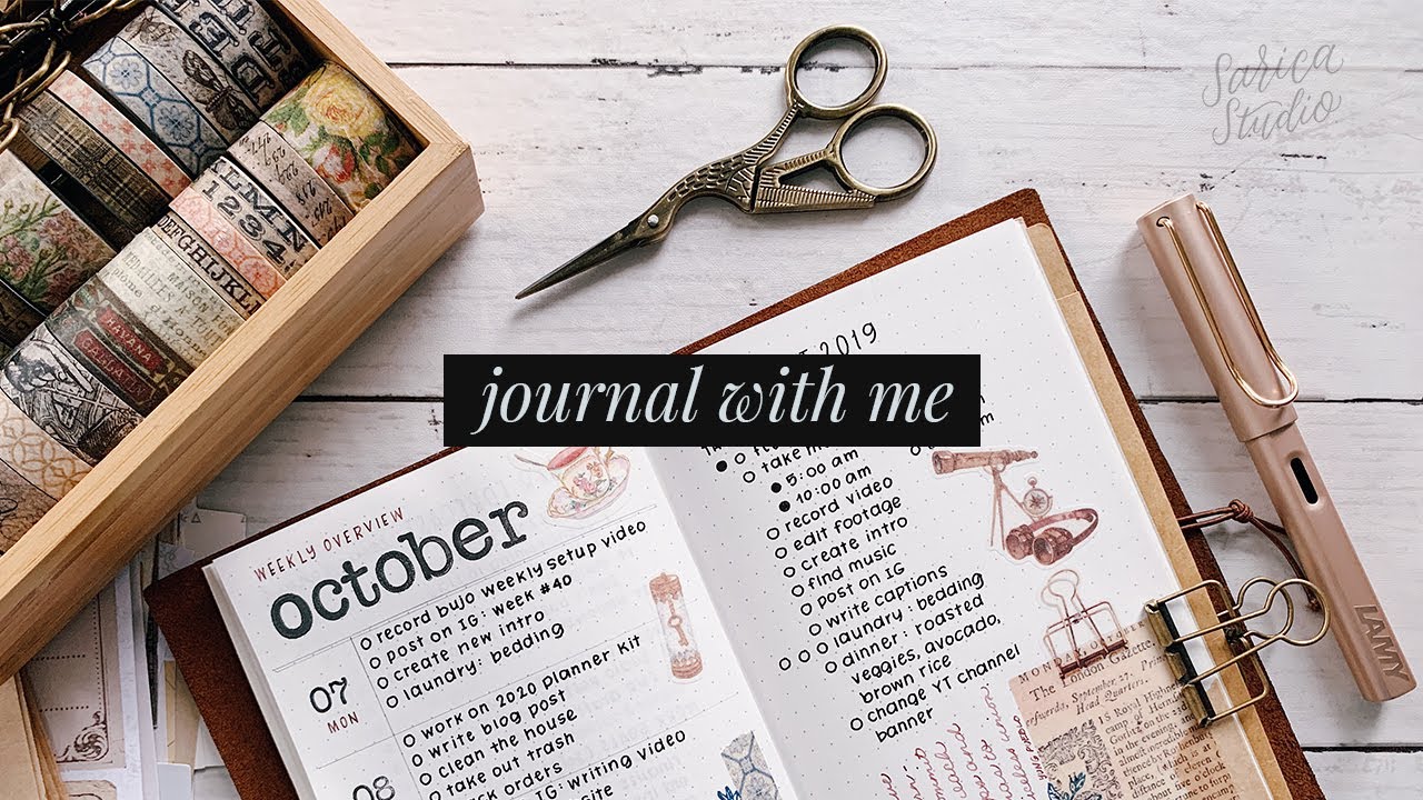 еженедельный разворот винтажного журнала Bullet Journal · журнал со мной