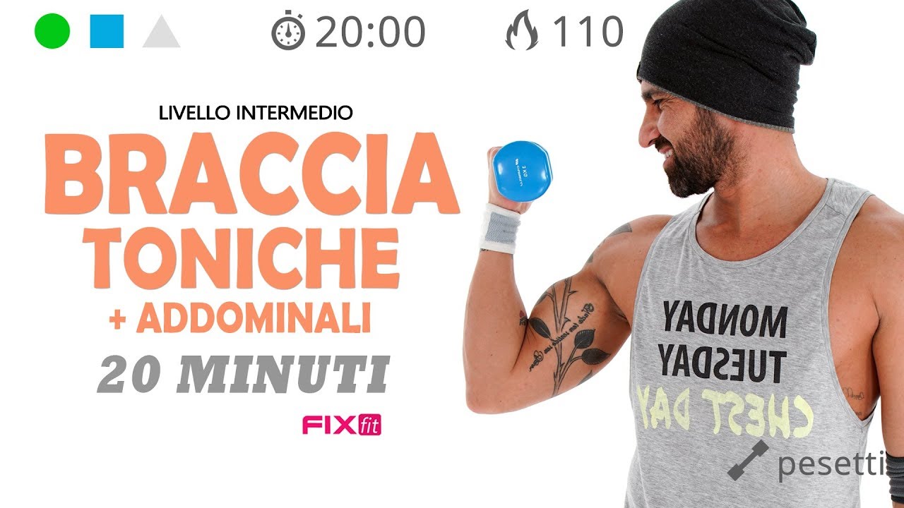 Esercizi Braccia, Spalle Con Pesetti e Addominali (Allenamento Completo)