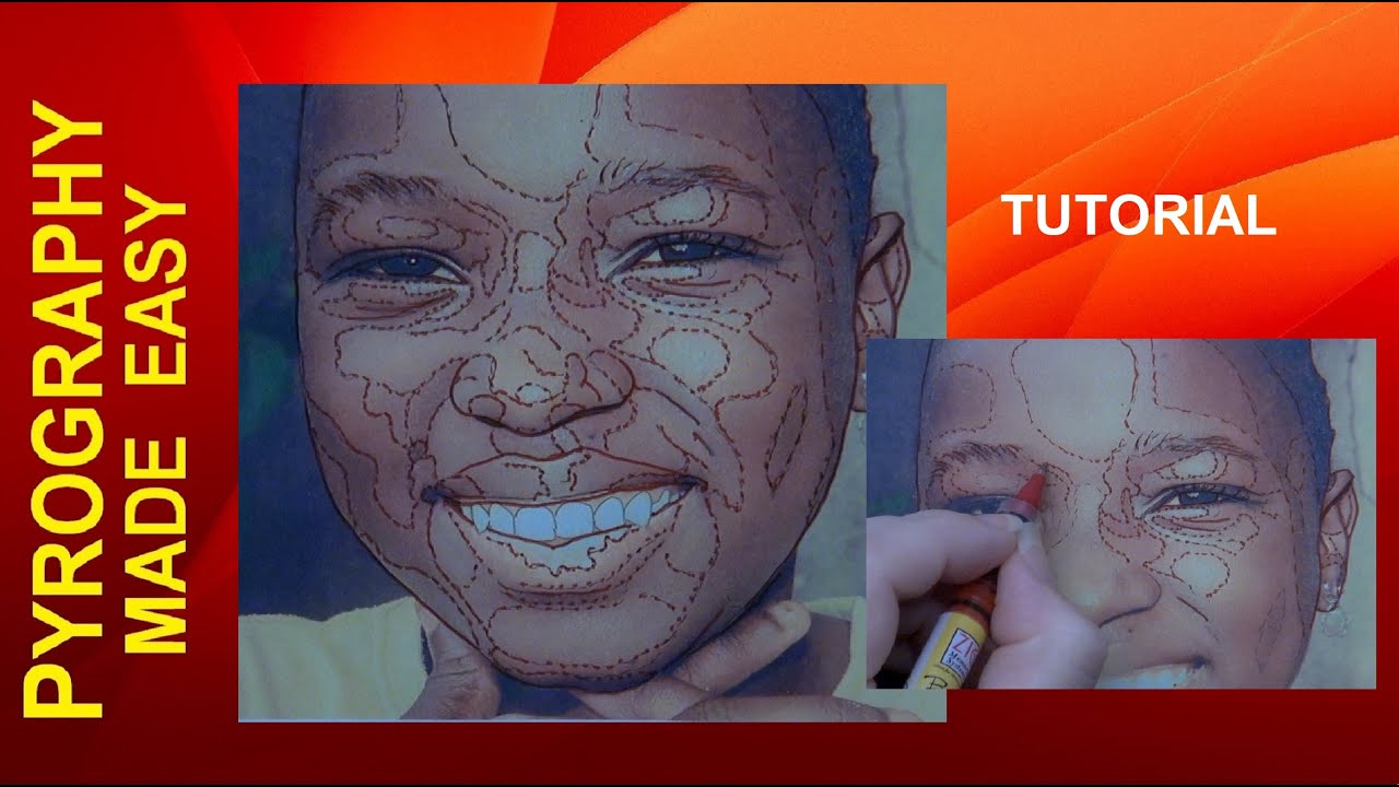 Пирография для начинающих - прорисовка портретных фотографий урок выжигания по дереву