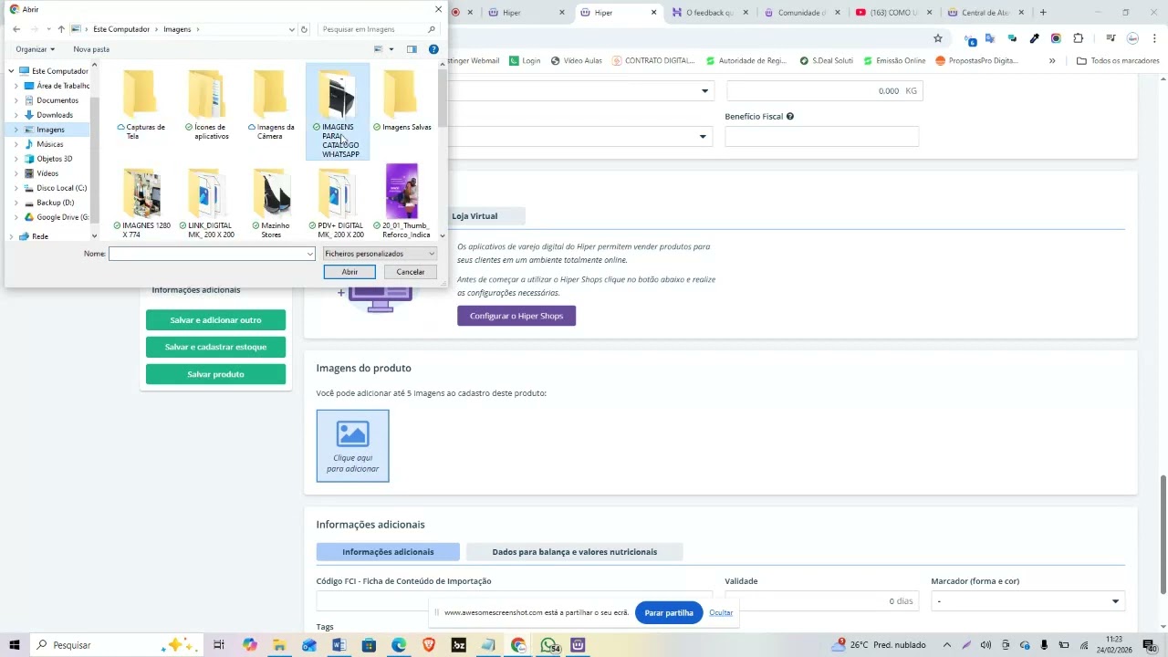 Cadastro de produtos com Grade sistema hiper
