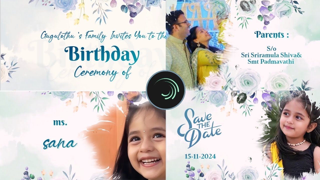 Trending Cinematic 1st Birthday invitation video editing tutorial in Alight motion by Arun creation