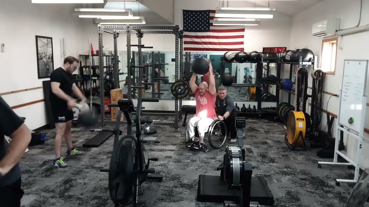Travis, Daniel & Ethan - Row/Slamball/Bench Press; Echo Bike/Pushup/Slamball; Echo Bike/Chest Press