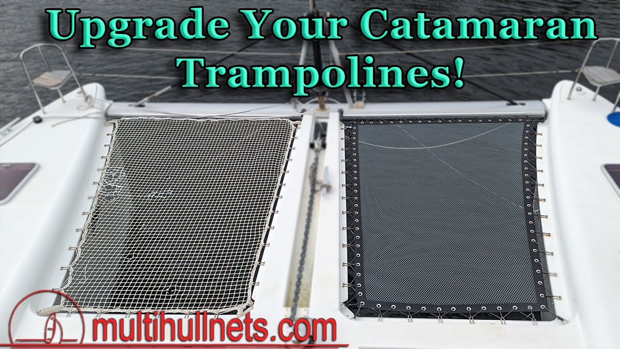 Lagoon 450 Trampoline Net Install - Sunrise Yacht Products