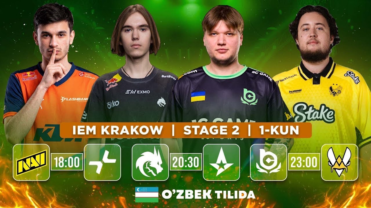 [UZ] 2-BOSQICH | IEM KRAKOW 2026 | NAVI vs PARIVISION, SPIRIT vs ASTRALIS, BC GAME vs VITALITY | BO3
