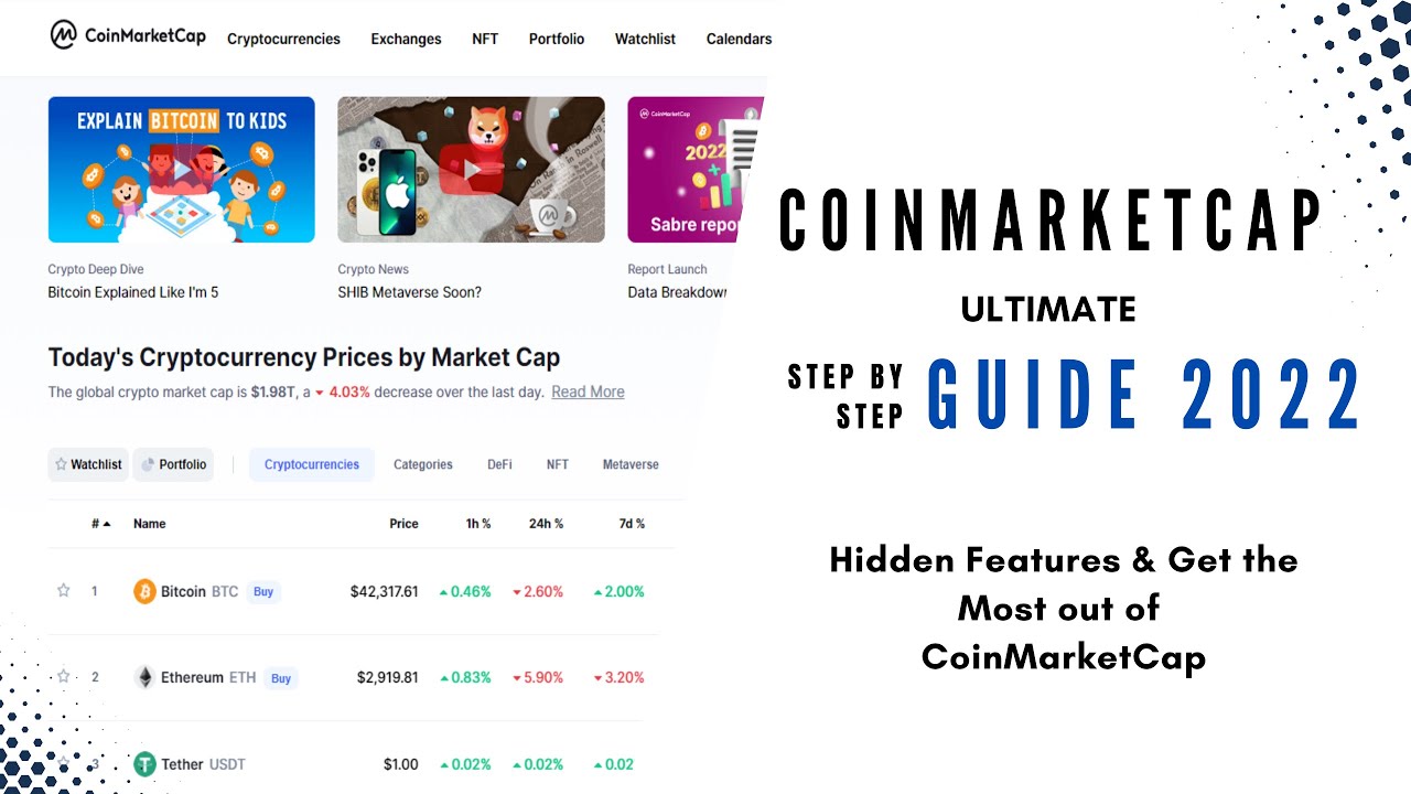 CoinMarketCap Ultimate Step by Step Guide 2022 - Learn Hidden Features of CoinMarketCap