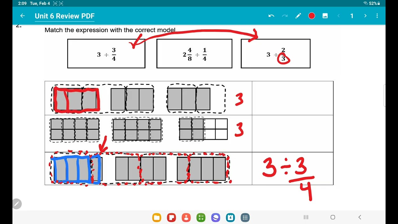 Matching fraction expressions to models.