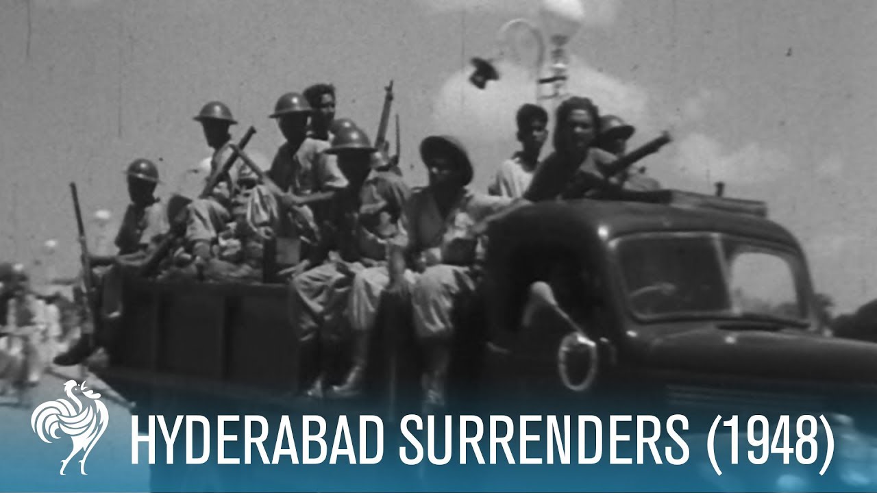 General El Edroos' Troops Surrender in Hyderabad, India (1948) | British Pathé