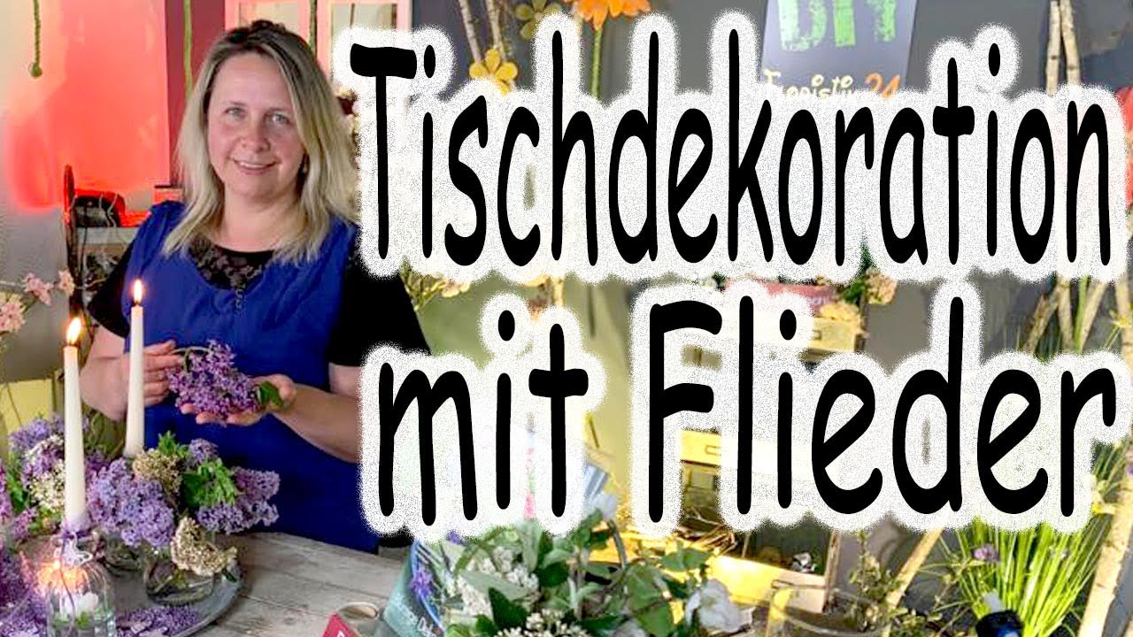 Tischdeko mit Flieder | Frühlingsdeko im Einwegglas | natürliche Dekoidee