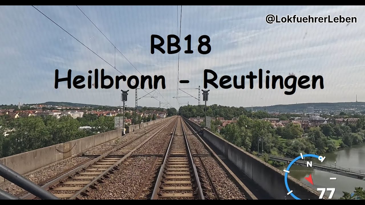 Führerstandsmitfahrt RB18 Heilbronn - Reutlingen über die Schusterbahn [4K]