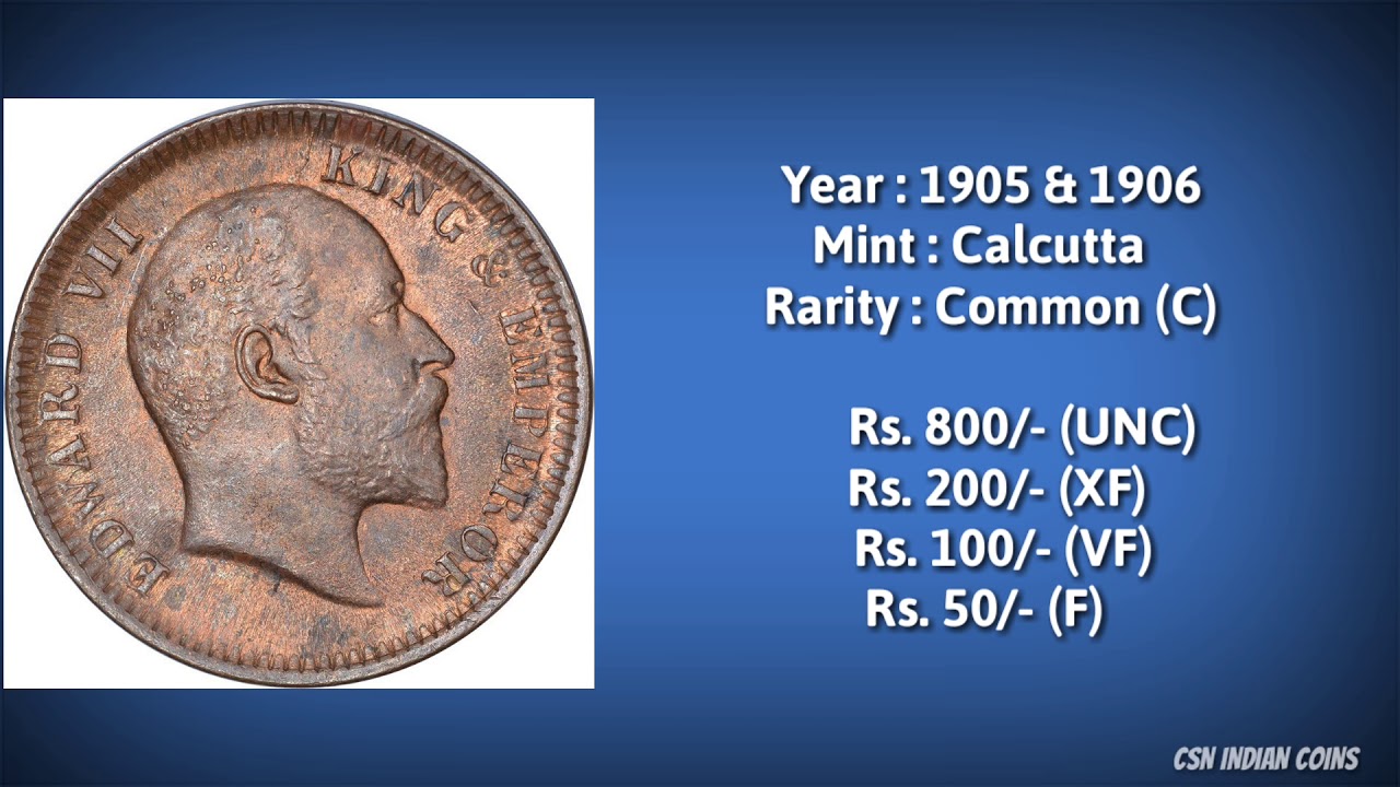 ONE QUARTER ANNA - EDWARD VII (COPPER)