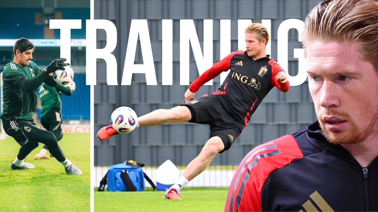 Watch Kevin De Bruyne and Courtois in Belgium Training 🔥