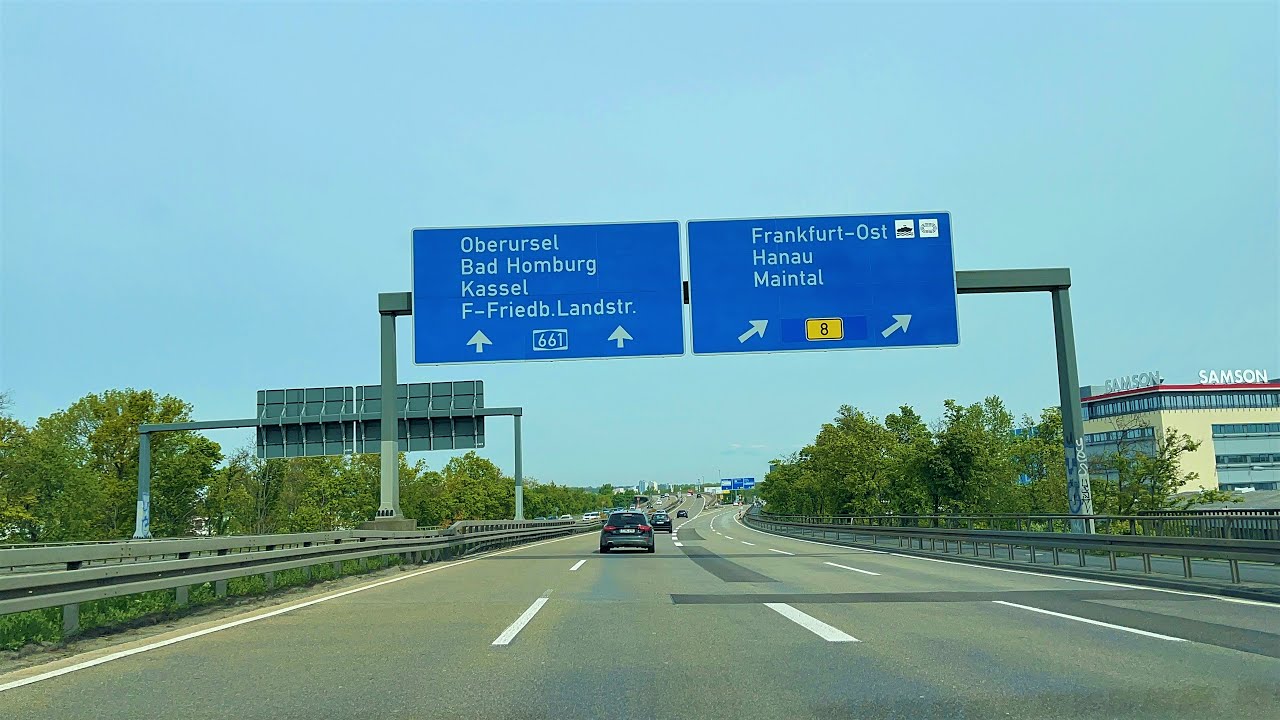 Germany: A661 Offenbach-Kaiserlei - Oberursel (Taunus) - 4K Video