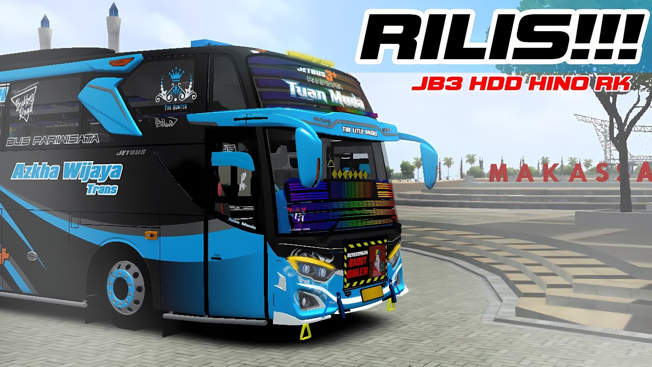 RILIS!!! Mod JB3 HDD Hino RK8 Spesial Azkha Wijaya 💙TUAN MUDA💙 By FCRz || MOD BUSSID TERBARU