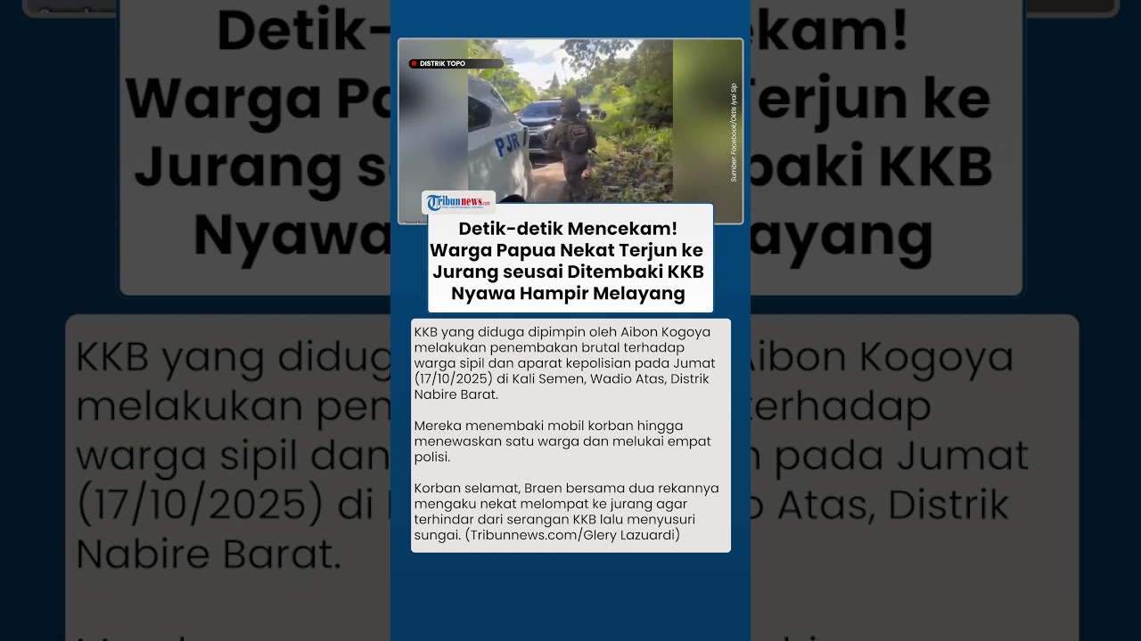Mencekam! Warga Papua Ditembaki KKB lalu Nekat Terjun ke Jurang Selamatkan Diri, Nyaris Tertangkap