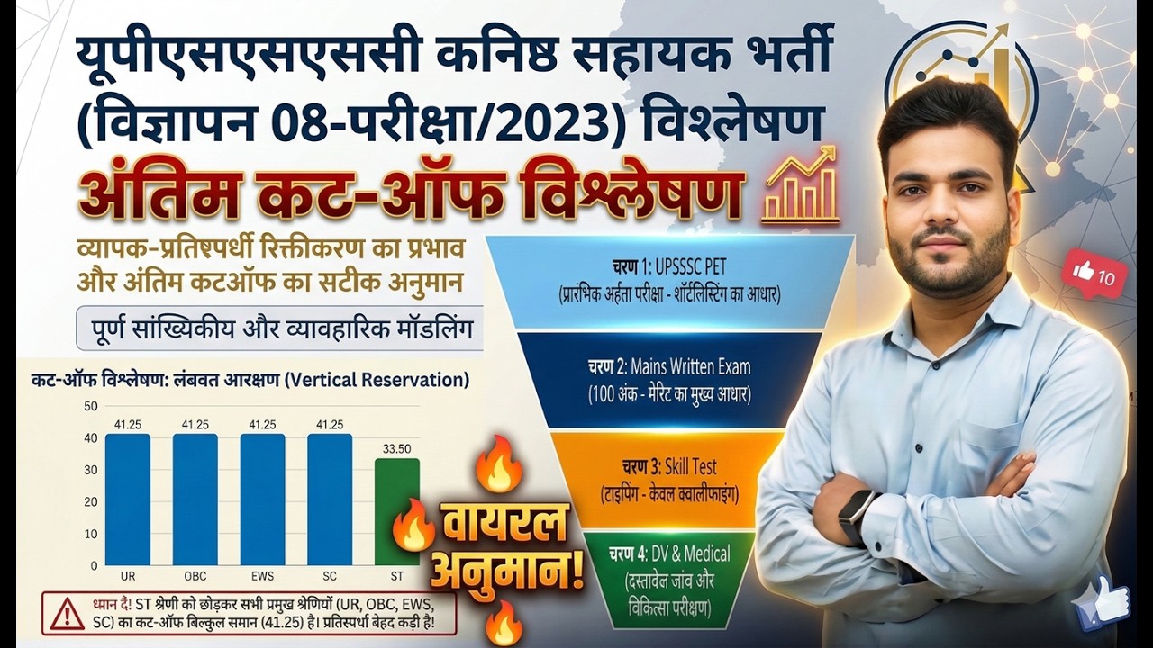 UPSSSC Junior Assistant Final Cut Off Analysis 🔥 | विज्ञापन 08/परीक्षा/2023 | Viral Safe Score #up