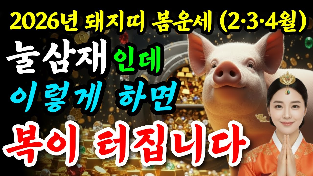 🌟돼지띠 2026년 2·3·4월 봄운세｜🐷돈도 사람도 ‘새는 곳’부터 정리됩니다”