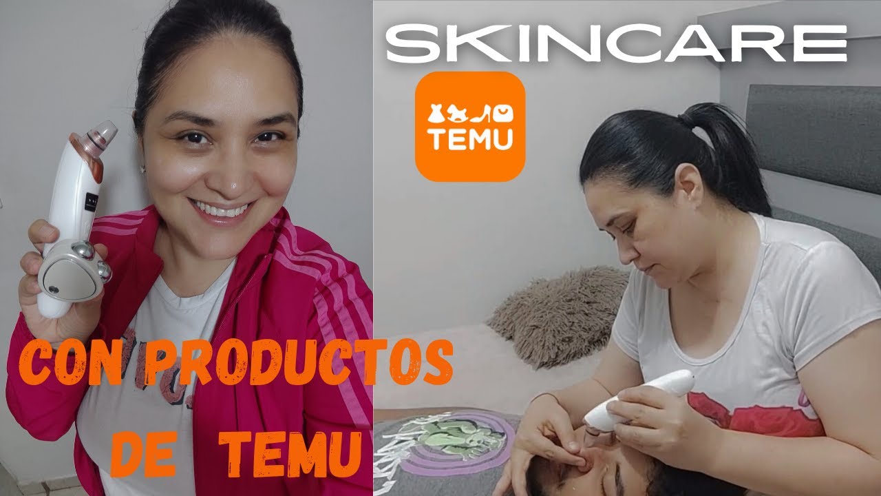 💆‍♂️🏡   SKINCARE CON PRODUCTOS DE TEMU  + limpieza facial con productos economicos !!!