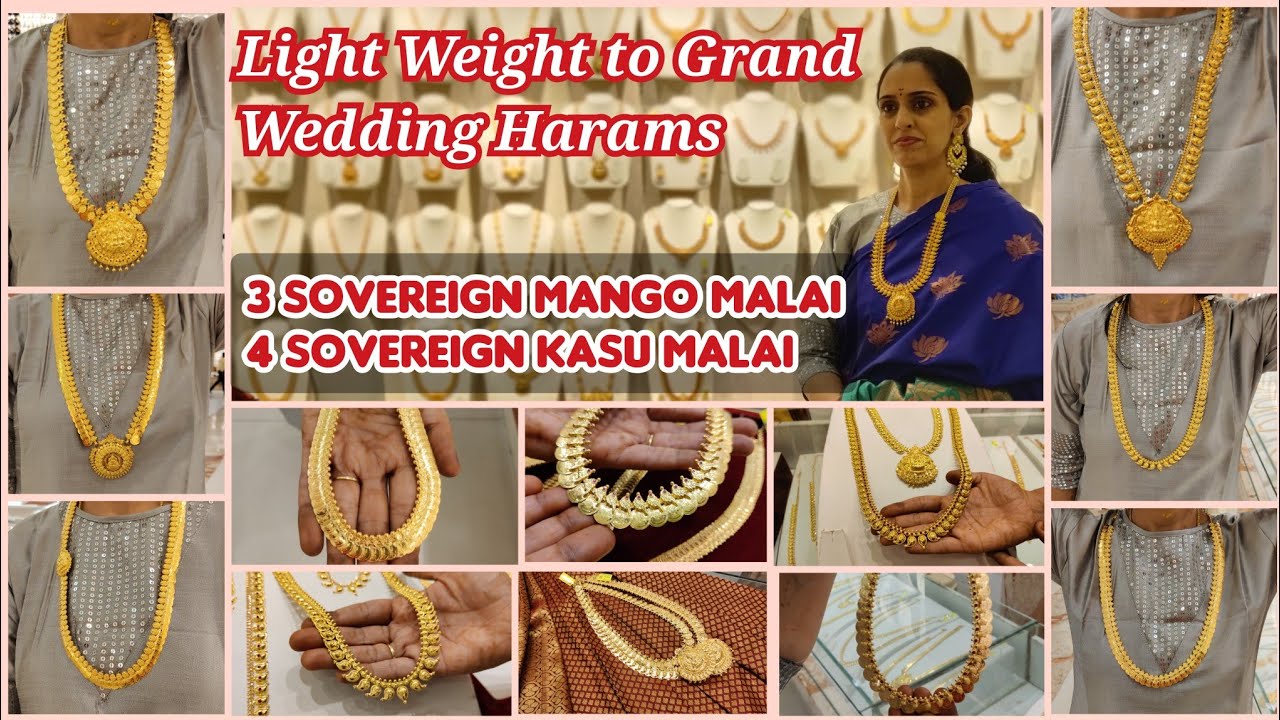 3 Sovereign Onwards Mango Malai, Kasu Malai | Light Weight to Grand Wedding Haram Collections | SST