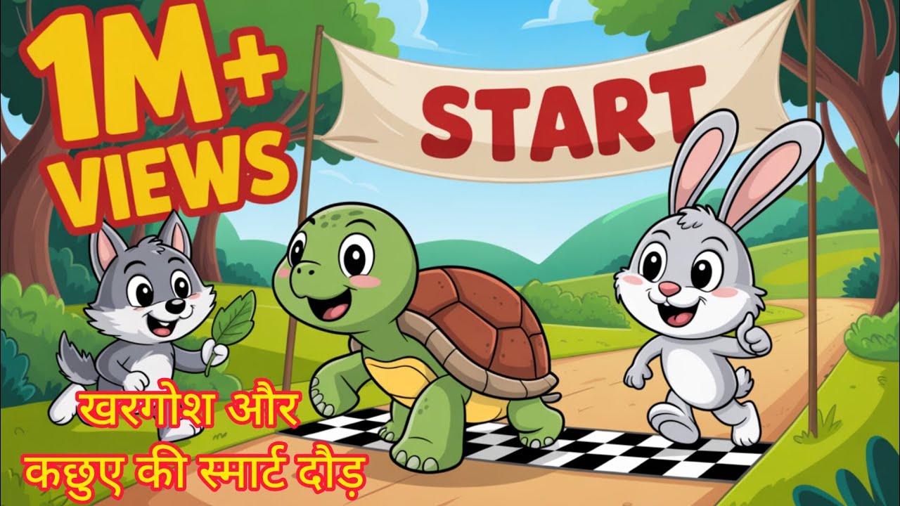 खरगोश और कछुए की स्मार्ट दौड़, cartoon story galaxy tv, #cartoon #hindikahanian #viral 