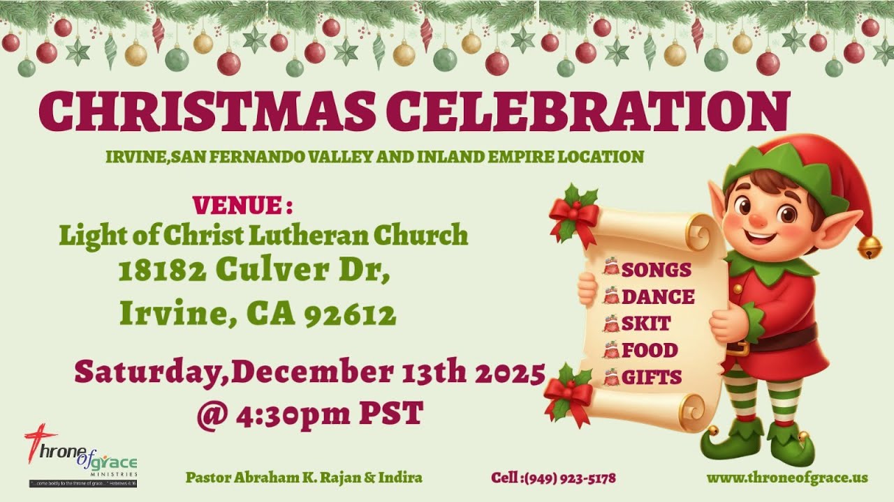 Christmas Celebration 2025 - Irvine, San Fernando Valley and Inland Empire locations