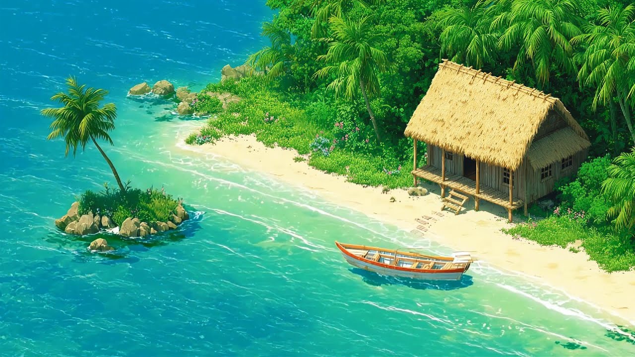 Lazy Sunday on Secret Island 🏝️🌊 | Tropical Lofi Radio to Relax & Reset