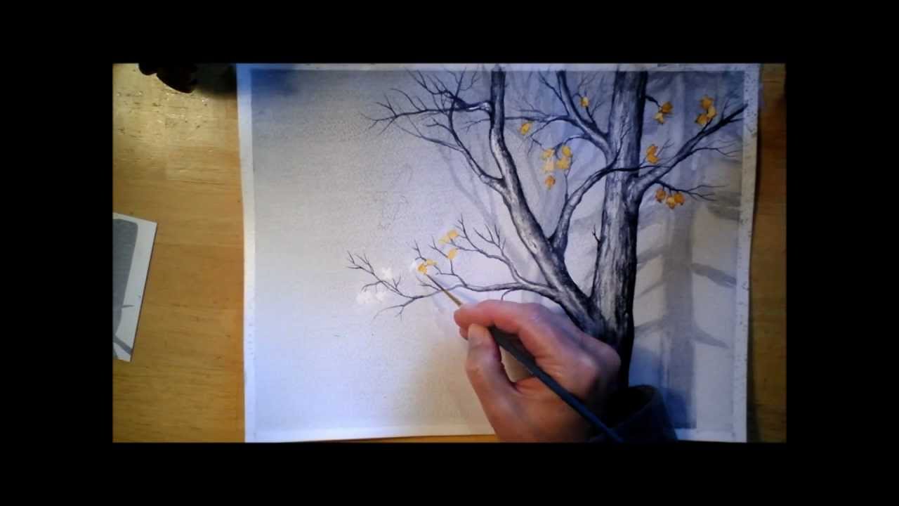 Foggy Trees in Watercolor