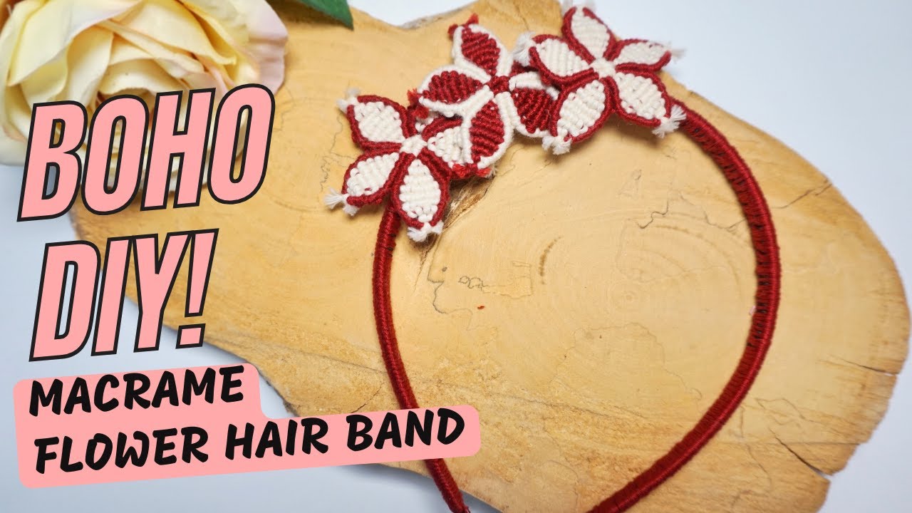 🌸 Boho Chic Macrame Flower Hair Band DIY (Super Easy!) 🌸