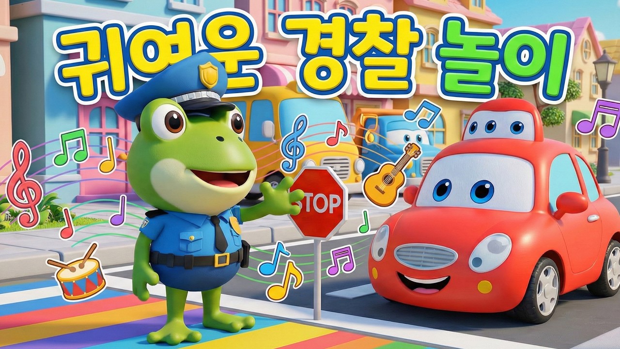 귀여운 경찰 놀이 👮‍♂️ 어린이 동요 🚓 안전·예절 배우는 키즈송 🚦 Korean Kids Song