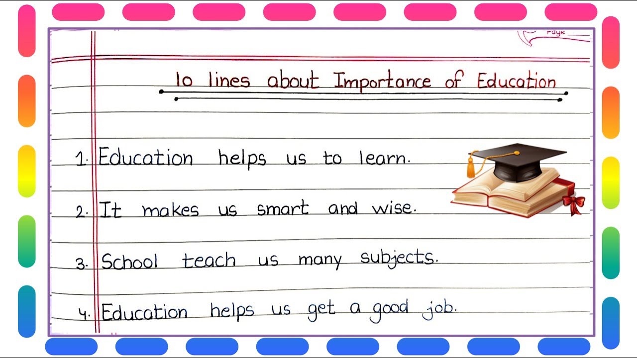10 Lines On Importance Of Education In English l Essay On Importance Of Education l Essay Writing