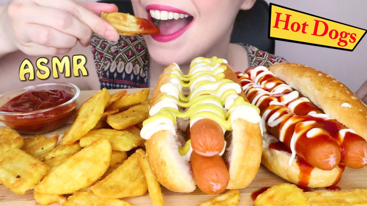 ASMR: DOUBLE HOT DOGS & CRINKLE CUT FRIES 🌭 | No Talking Mukbang | Real Eating Sounds