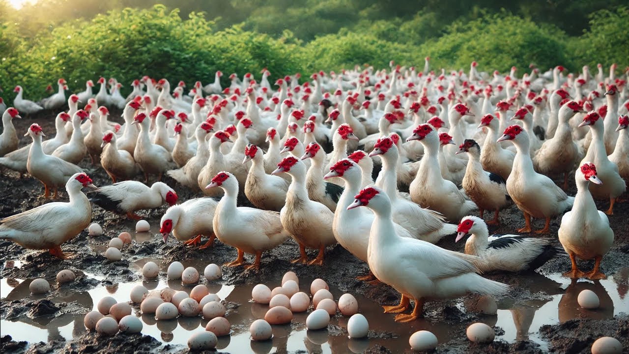 Harvesting MUSCOVY DUCK Eggs - Method Of Raising Muscovy Ducks To Lay Eggs For Business