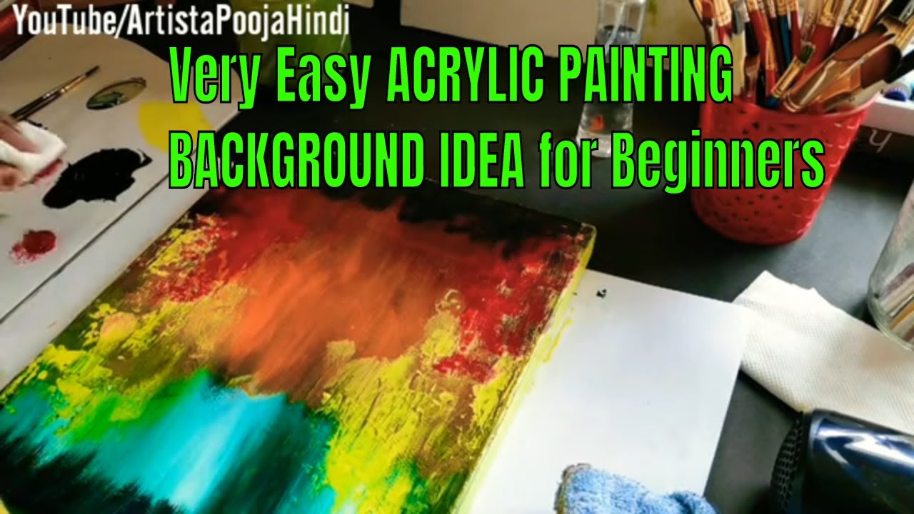 EASY Acrylic Painting background process for beginners / how to make background for painting