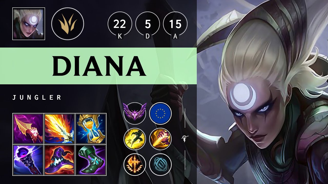 Diana Jungle vs Volibear: Triple Kill, Godlike - EUW Master Patch 14.20
