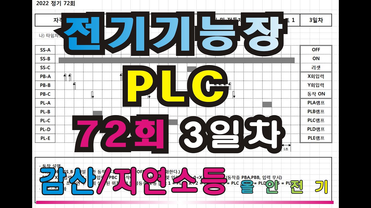 전기 기능장 기출문제 72회 3일차2과제plc 누적 P1 누적위치와 동일시 점등 #전기기능장 #전기기능장_plc
