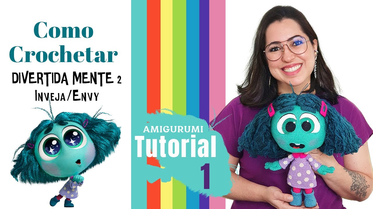Como Crochetar Divertida Mente 2 / Inside Out 2  Inveja /Envy Amigurumi Tutorial 1