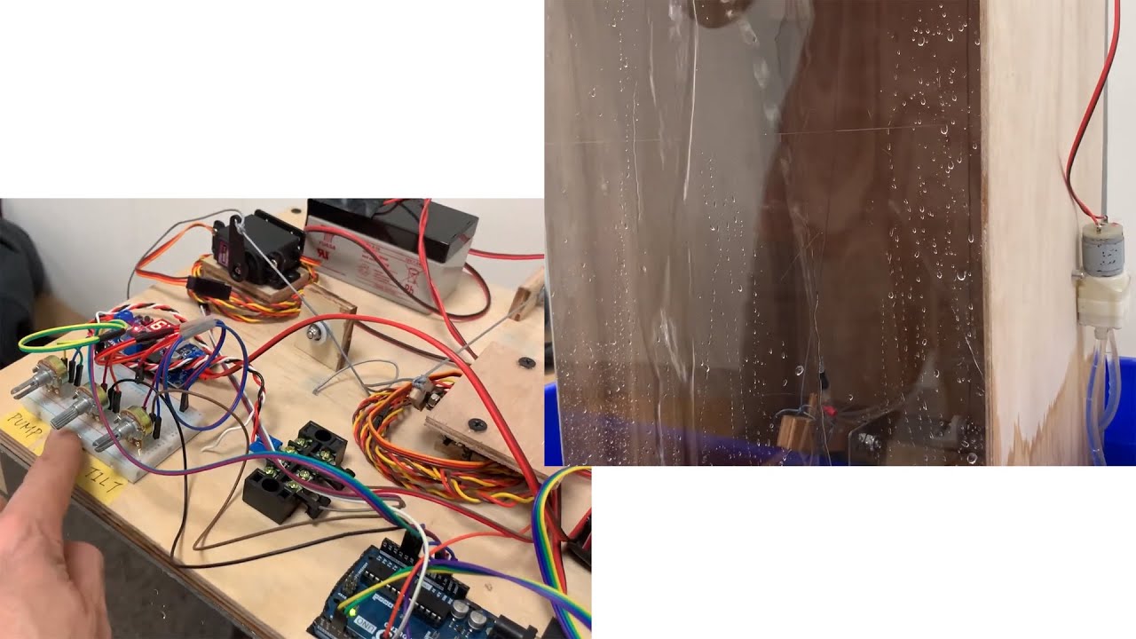 水舞噴頭施工模型－利用Arduino類比控制雙舵機單水泵