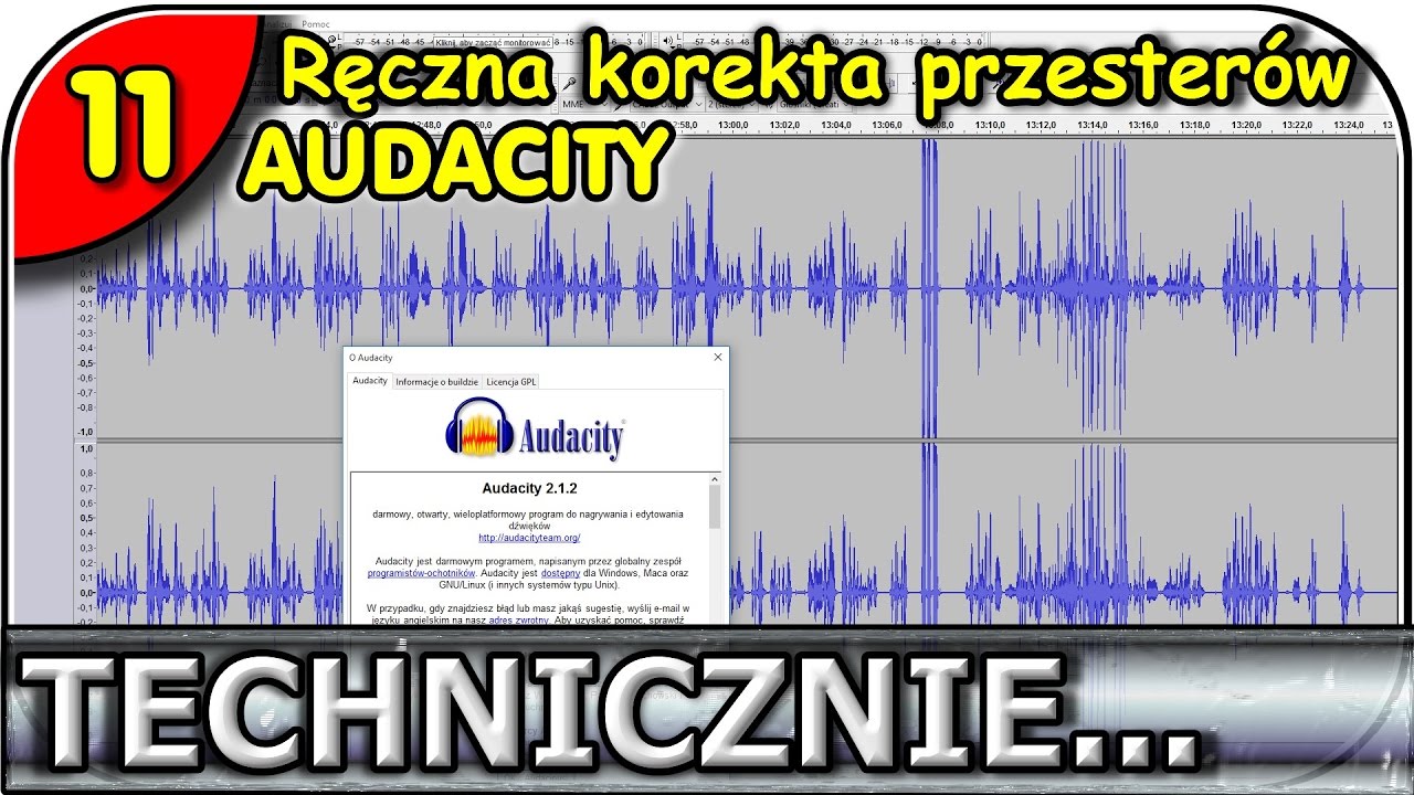 T11 TECHNICZNIE == Ręczna korekta dźwięku (normalizacja przesterów) w Audacity