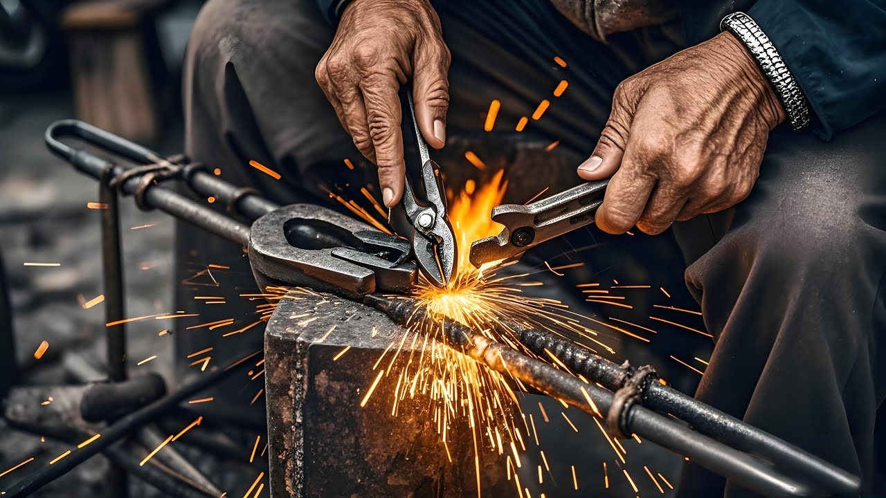 农村大爷用工具修钳子！钳子锈夹不动，大爷 8 元除锈修好只用一招！【李哥乡村发现】