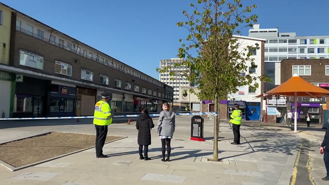Police seal off area of market square in Harlow Town Centre