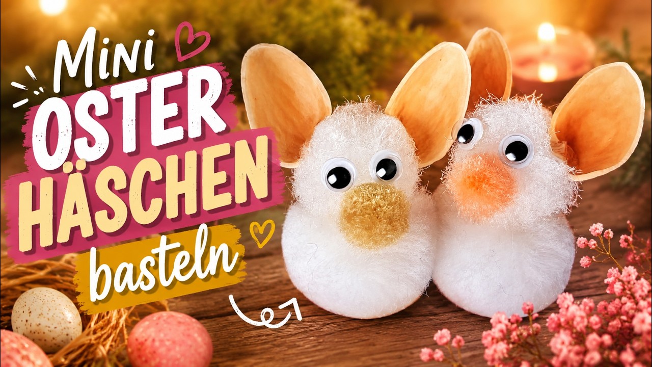 S&uuml;&szlig;e OSTERHASEN basteln | Blumenstecker #osternbasteln