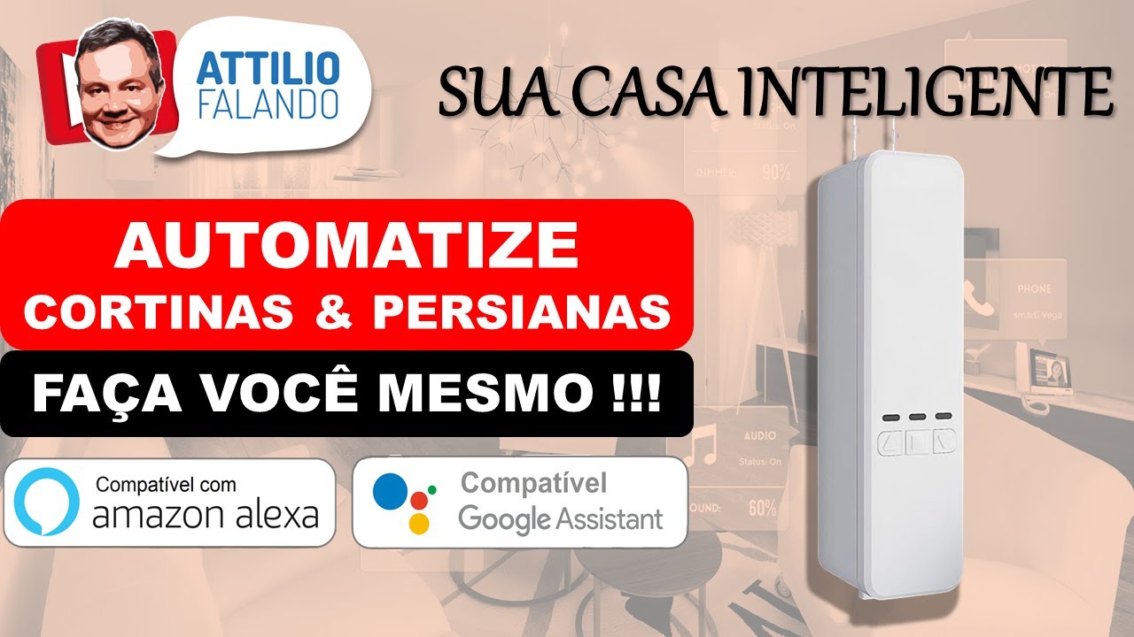 Automatize suas Cortinas & Persianas sem fazer nenhuma modificação - Compatível Alexa & Google Home