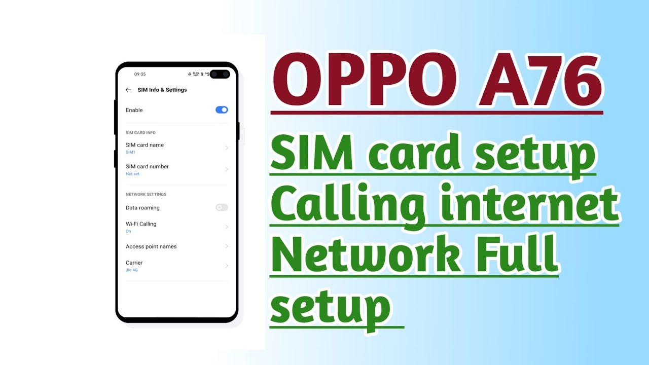 OPPO A76 SIM Card setup calling internet network Full setup