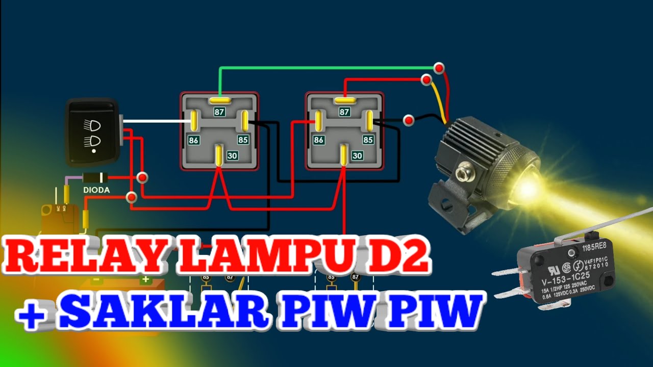 Cara Pasang Relay Lampu Tembak D2 Laser LED Saklar Passbeam | Saklar Piw Piw | Micro Switch
