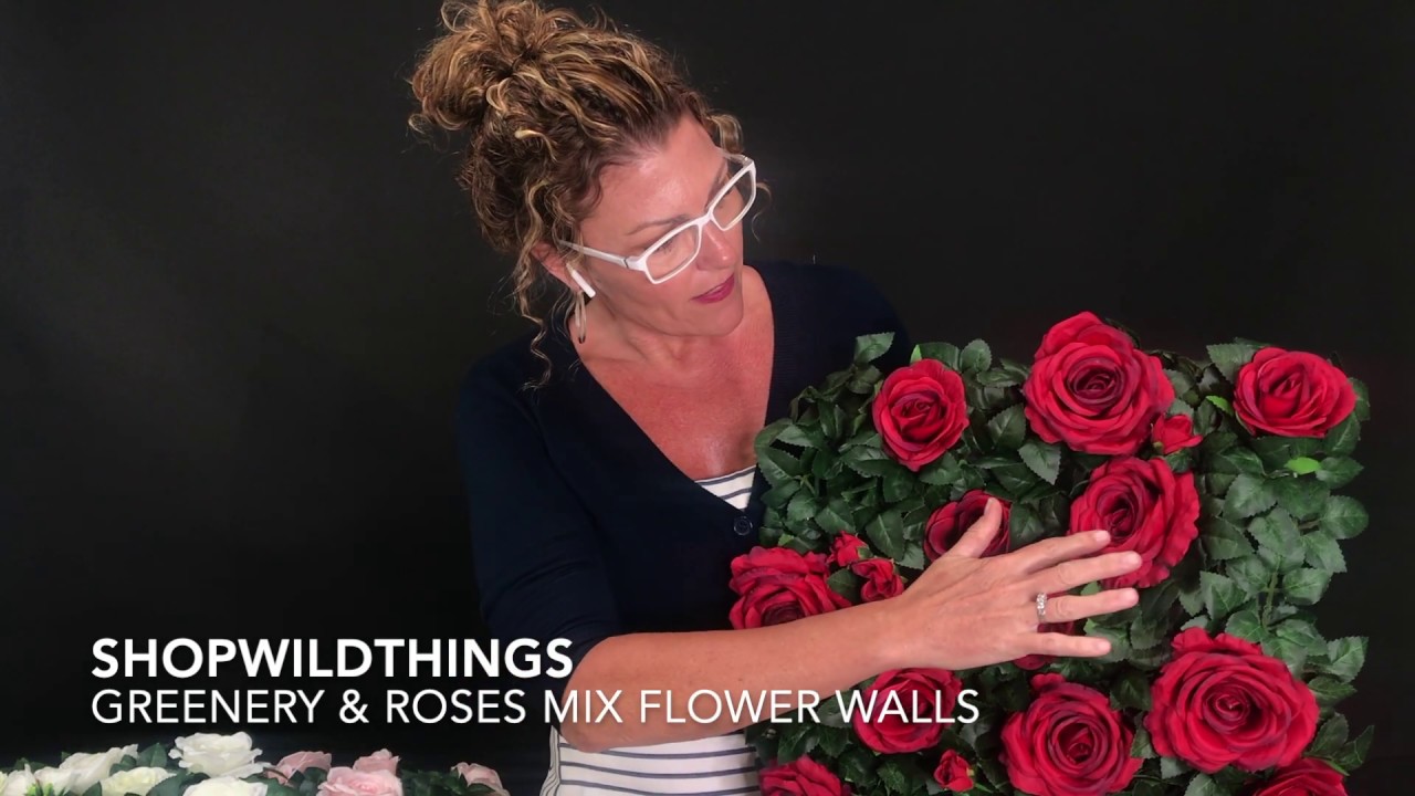 ShopWildThings Greenery Walls with Roses - 4 Colors Available