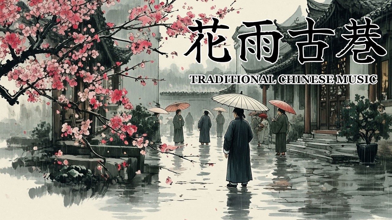 中國傳統風格音樂/花雨古巷/One Hour of Traditional Chinese Zen Instrumentals /Guzheng & Bamboo Flute