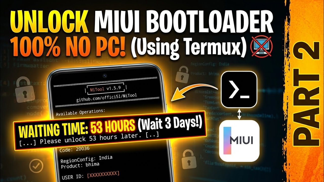 🔓 UNLOCK Xiaomi/Poco Bootloader WITHOUT PC! 🔥 (Termux Method) | PART 2